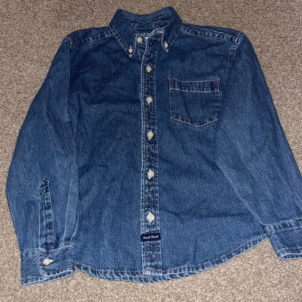 Vintage Duck Head Indigo Denim Shirt Such Amazing Quality Item, (8-10)